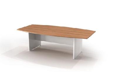 gp h-base boardroom table - virginia walnut and white