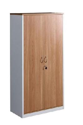 gp office 2 door cabinet - virginia walnut with white 