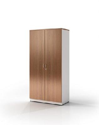 gp office 2 door cabinet - virginia walnut with white