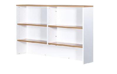 gp office overhead hutch - virginia walnut and white1800 x 325 x 1080mm