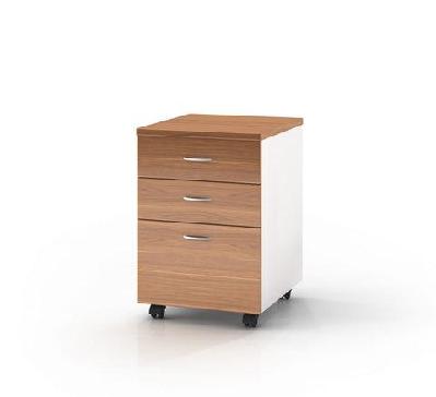 gp office mobile pedestal with 2 drawers and filing drawer - virginia walnut