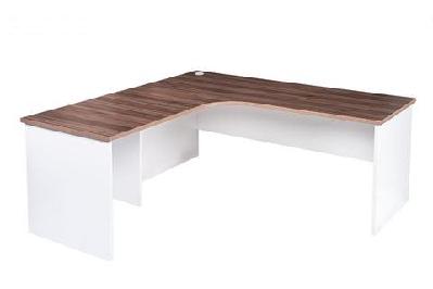 gp office radial workstation with return - casnan white left 