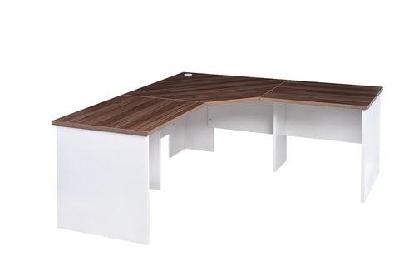 gp office 3 piece corner workstation with casnan top and white bottom 