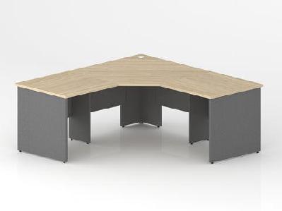 gp omsystem commercial office 3 piece corner workstationoak/ironstone / w1800 x w800 x d700