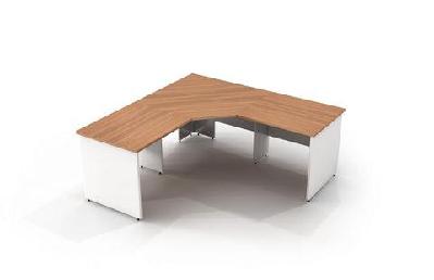gp office 3 piece corner workstation with virginia top and white bottom
