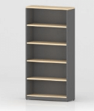 gp omsystem commercial office open bookcase 1800mm heightoak/ ironstone