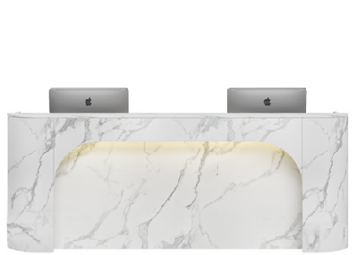 dd oatley curved end premium reception counter3000 mm / standard / without led lights