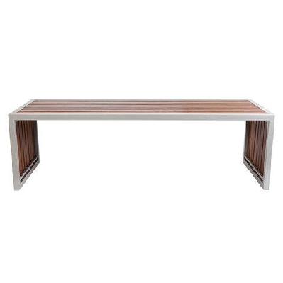 ma outback stainless steel framed and timber slats outdoor bar table 2400l x 1219w x 1030h / future wood range 
