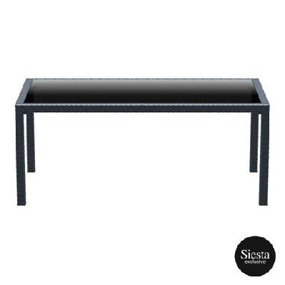 fl tahiti hospitality rectangular outdoor dining table white 
