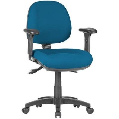 st prestige fabric upholstered low back task chair with arms and seat slider loop
