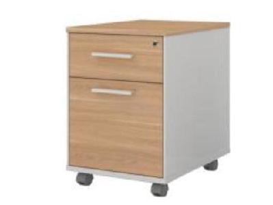 gp potenza mobile pedestal with 1 drawer and 1file drawer virginia walnut / white 