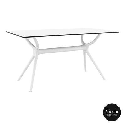 fl air hospitality outdoor dining table black / 1400w x 800d 