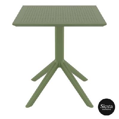 fl sky hospitality square outdoor dining tableolive green / 700w x 700d x 740h