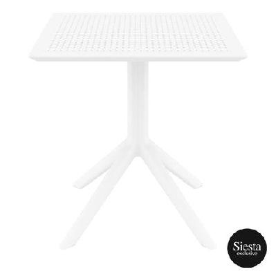 fl sky hospitality square outdoor dining tablewhite / 700w x 700d x 740h