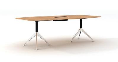 gp potenza 2 legs boardroom table with cable tray virginia walnut 