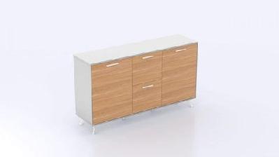 gp potenza buffet with 2 doors and 2 filing drawersvirginia walnut / white