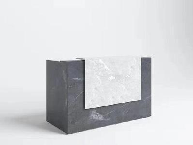 gp sorrento marble charcoal melamine reception counter1800 mm / without counter return