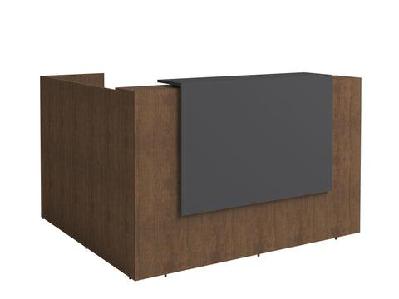 gp sorrento regal walnut melamine reception counter1500 mm / with return