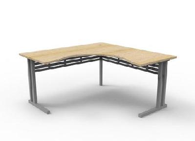 rl rapid span metal c-leg corner desk w1800 x w1200 / oak top silver base
