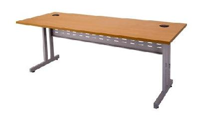 rl rapid span metal c-leg office desk w1200 x d750 / oak top silver base