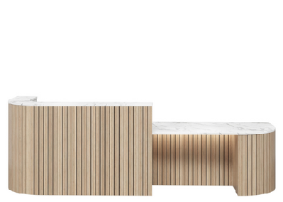 dd rivina mobility reception counter3300w x 900d / marble / without led lights