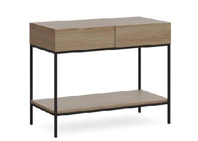 dd 2 drawer welded framed reception console1800w x 400d x 800h / black frame