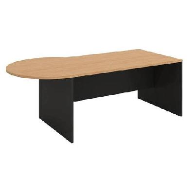 gp p shape office desk in beech/charcoalleft