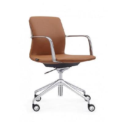 ma romeo genuine leather aluminium leg boardroom chair dark red