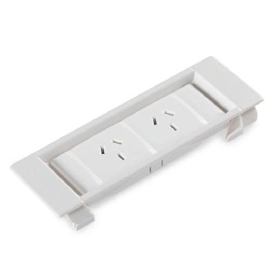 cm auto switched soft wired gpo in panel bracketdual / white