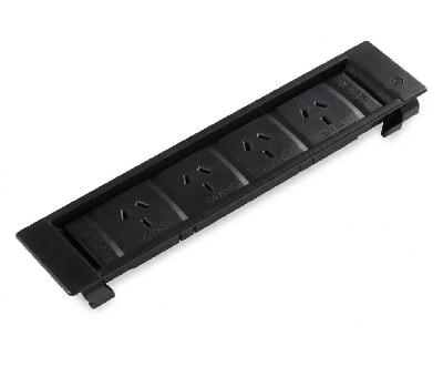 cm auto switched soft wired gpo in panel bracketquad / black