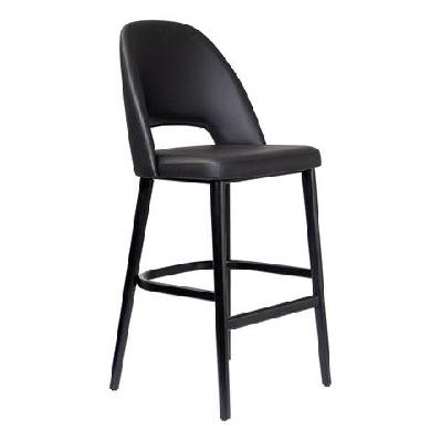 fl semifreddo upholstered hospitality dining stoolblack / vinyl / black