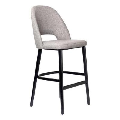 fl semifreddo upholstered hospitality dining stoolblack / fabric / taupe