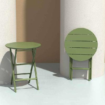 fl siesta helen hospitality outdoor round folding table opaline green 