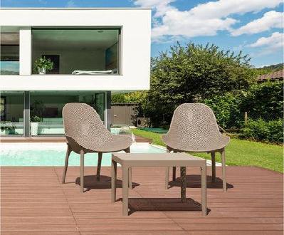 fl sky 3 piece outdoor lounge setting with side tabletaupe