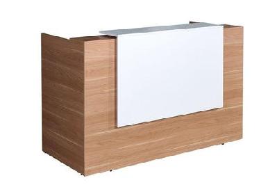 gp sorrento virginia walnut melamine reception counter w1800 x d840 x h1150 / without return 