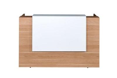 gp sorrento virginia walnut melamine reception counter w1500 x d840 x h1150mm / without return 