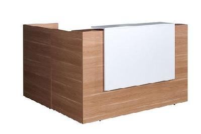 gp sorrento virginia walnut melamine reception counterw1800 x d840 x h1150 / with return