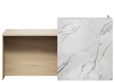 dd seaford mobility reception desk 2400w x 900d x 1100h / colour swatch colours with no marble board 