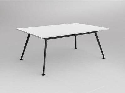 ol team metal leg meeting table l1500 x d750 / oak top white frame