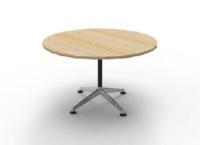 rl typhoon aluminium base round meeting table 1200mm / natural oak