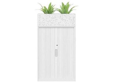 dd lunar tambour door cabinet750w x 450d x 1095h / with planterbox / white