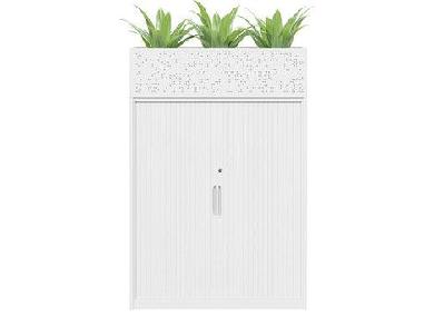 dd lunar tambour door cabinet900w x 450d x 1095h / with planterbox / white