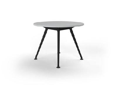 ol team metal 4 leg round meeting table 1050mm round / white top with polished alloy base