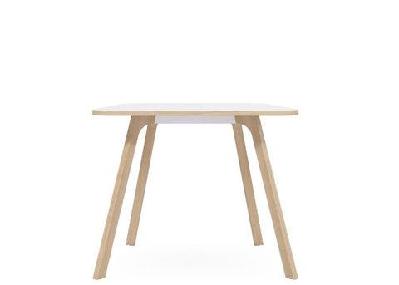 dd toro metal base square high meeting table w1000 x d 1000 / wood grain