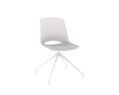 ol vista pivot padded seat swivel chairwhite