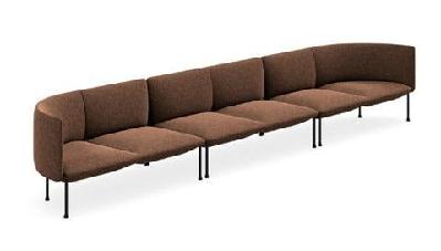 dd bowral fabric upholstered 6 seater breakout seating dark green 