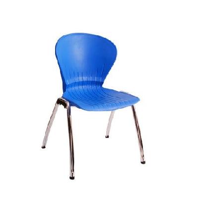 ma anne polypropylene seat and back metal legs stacking visitor chair black / red 