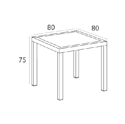 fl ares hospitality outdoor dining tablewhite / 1400w x 800d x 750h