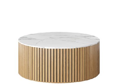 dd atmos round coffee table900 dia x 370h / marble look / laminate