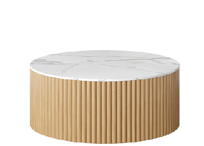 dd atmos round coffee table700 dia x 370h / marble look / steccawoood